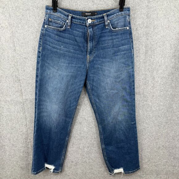 Hudson Remi Straight Crop High-Rise Jeans Women's 30‎ Blue Distressed Fit 32x24 - Picture 2 of 10
